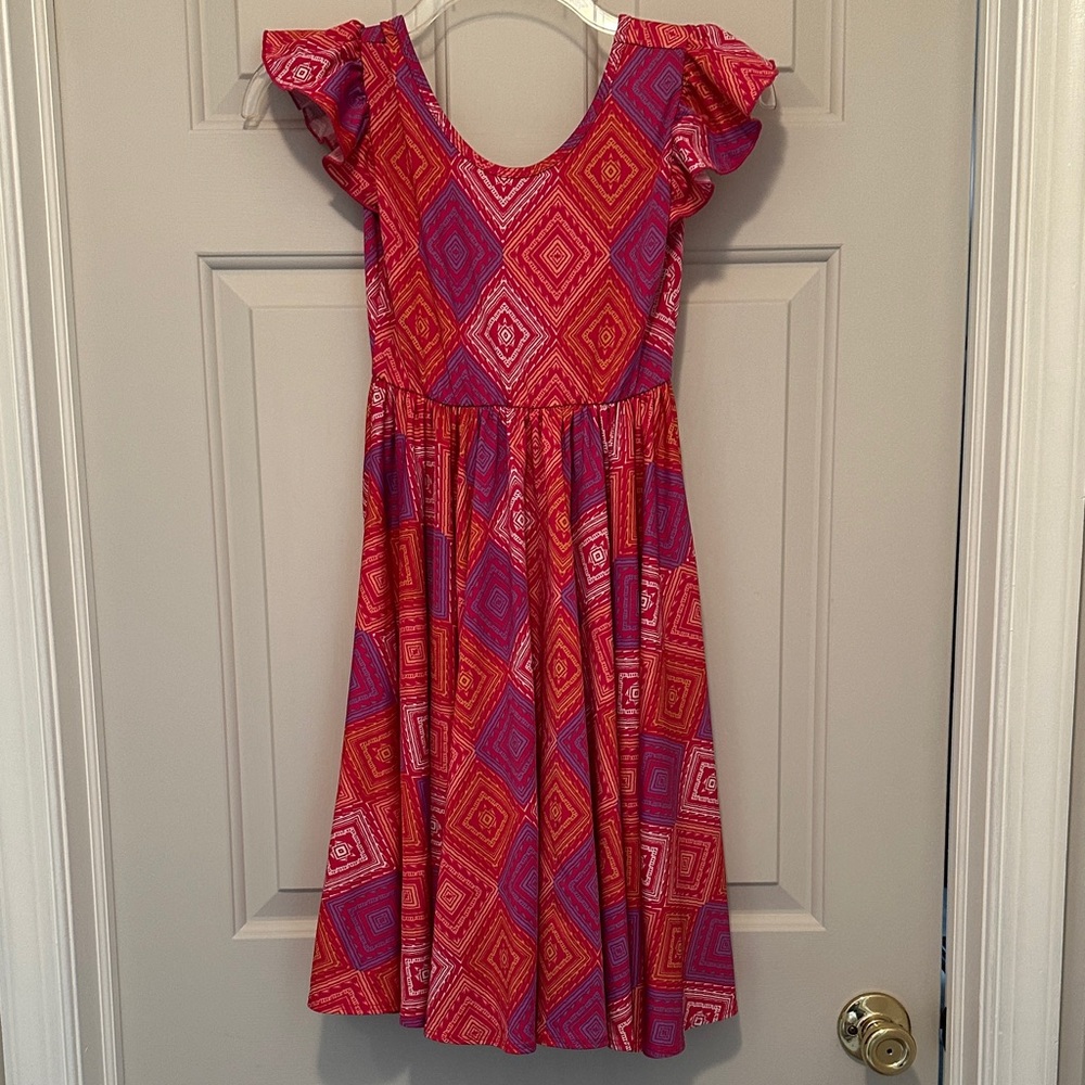 Girls Dress with Geometric Patterns